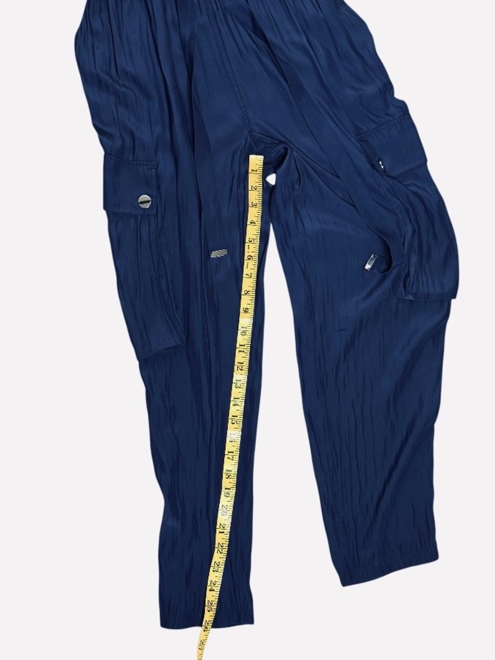 Ramy Brook Callie Button Down Cargo Jumpsuit Navy Sleeveless
Belted Size M - Picture 13 of 13